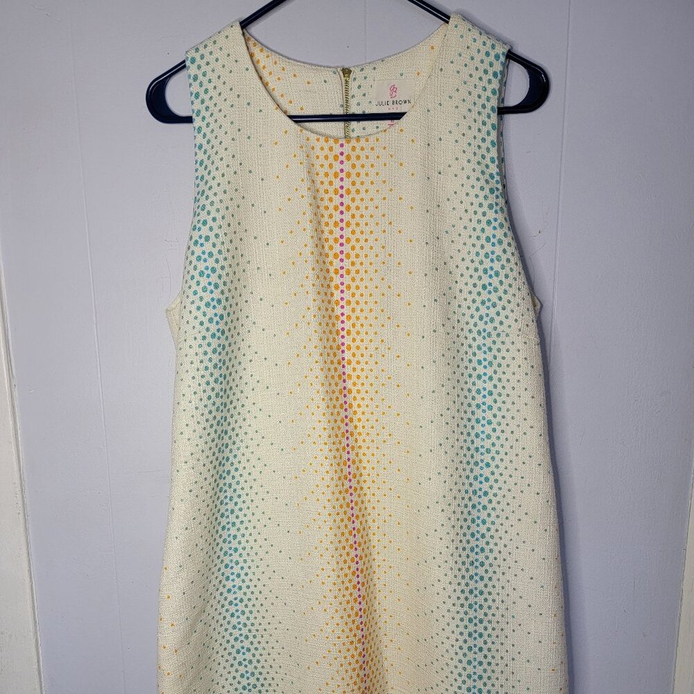 Julie Brown NYC White Polka Dot Sleeveless Shift Dress